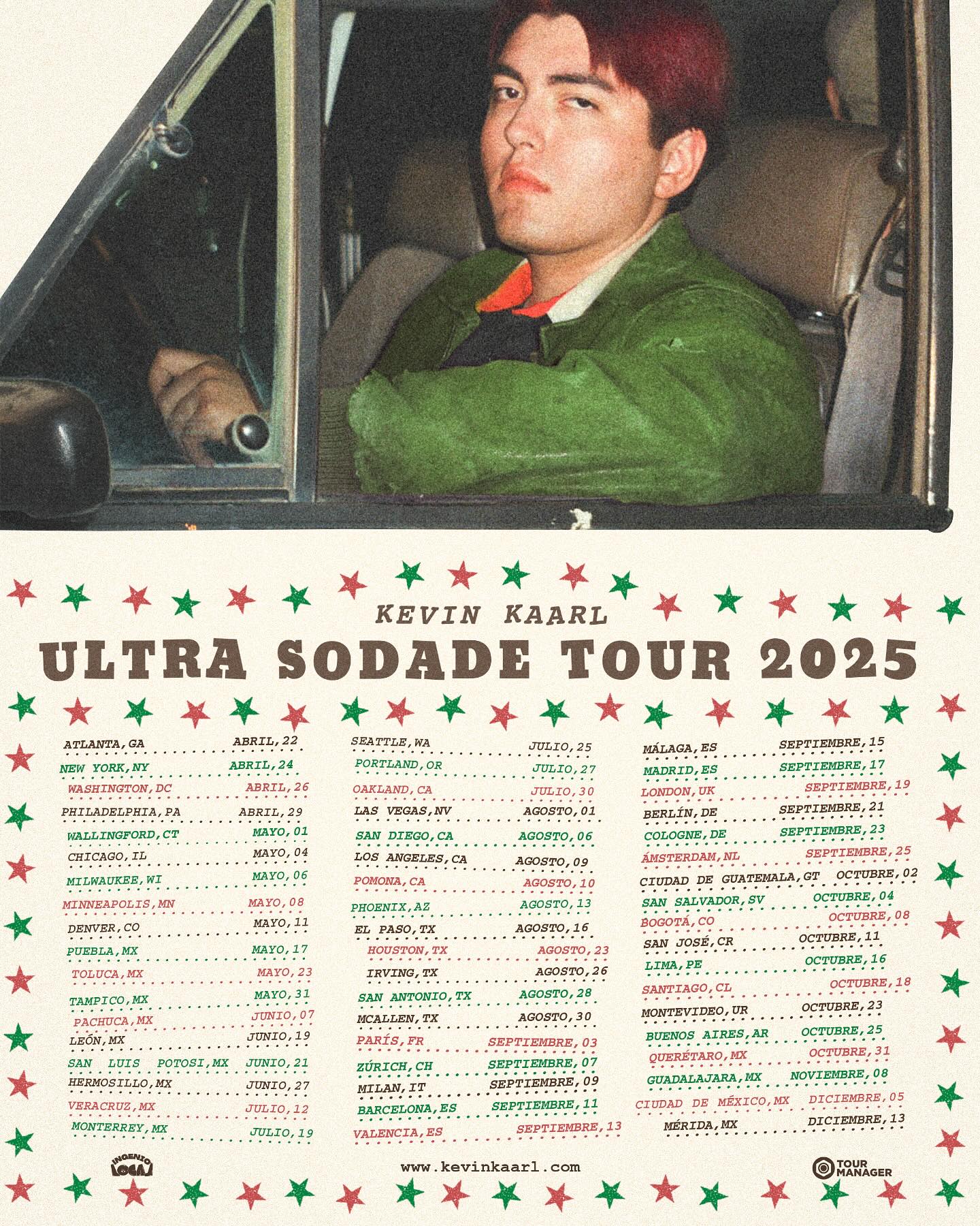 Kevin Kaarl Ultra Sodade Tour Poster 2025